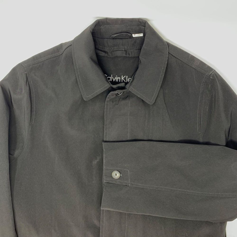 Calvin Klein Mens Black Overcoat With Removable Wool Blend Warmer Liner Size 42R
